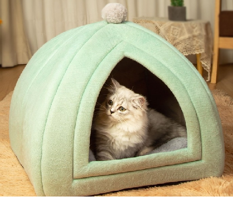 Cat Bed Dog Bed Foldable Dog Cat House Warm Pet Kennel Anti-skid Bed for Puppy Cat Plush Pet House Cat Bed Dog Nest Winter Kennel
