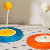 Cat Scratching Board, Fun Interactive Bite Resistance Cat Scratcher Toy with Sisal Ball, Teaser Stick Sisal Cat Scratcher Cat Scratcher Pad for Cats and Kittens