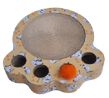 New cat claw-shaped corrugated paper cat scratching board with cat-catching stick and mouse-killing function