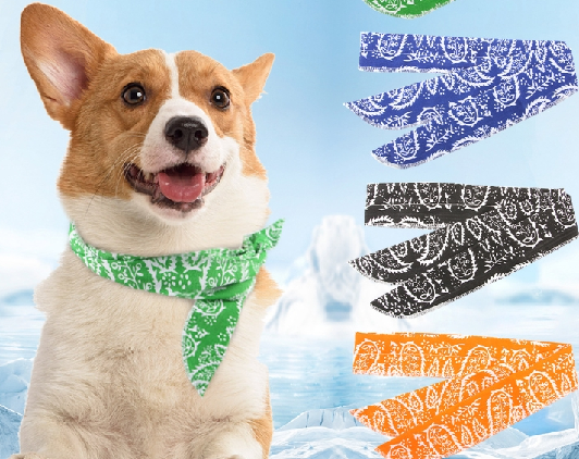 Pet Cooling Collar, Heatstroke Prevention Dog Ice Silk Collar