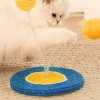 Cat Scratching Board, Fun Interactive Bite Resistance Cat Scratcher Toy with Sisal Ball, Teaser Stick Sisal Cat Scratcher Cat Scratcher Pad for Cats and Kittens - Image 2