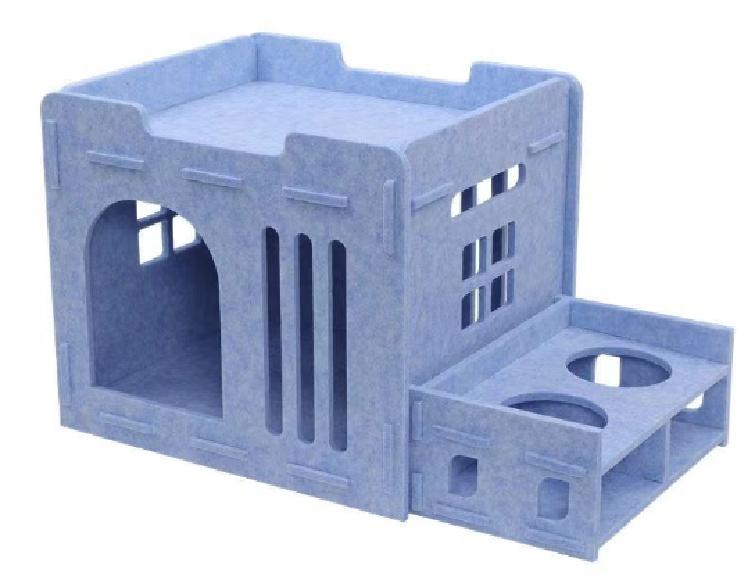 Cat Scratcher Cube Scratching Post Felt Cat Bed for Indoor Cats Condo Hideaway Cave for Cat Kitten Blue