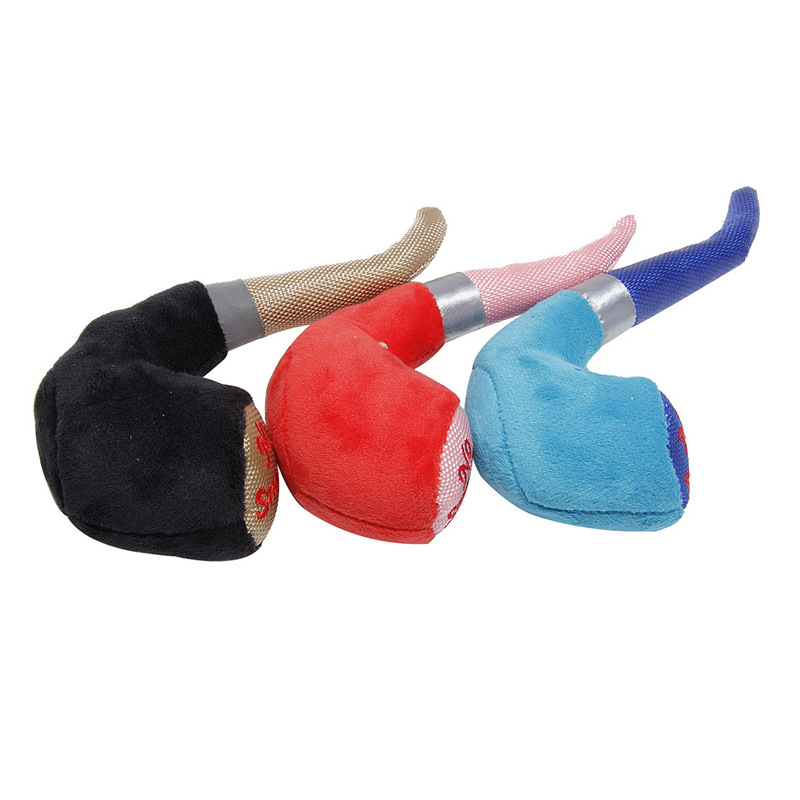 Pet Dog Squeaky Toys Pipe Shape Plush Sound Training