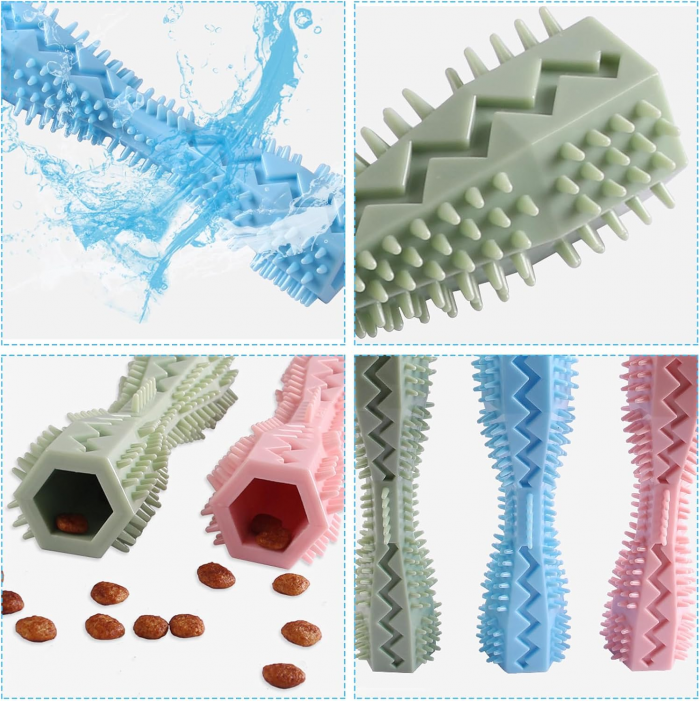 Dog Toys Puppy Toothbrush Chew Toys,Dog Chew Toy for Boredom Puzzle Treat Pet Slow Feeder Chew Toys Tough Rubber Chewers Toy,Dogs Dental Care Teeth Cleaning Toy for Small Medium Pet Dogs - Image 4