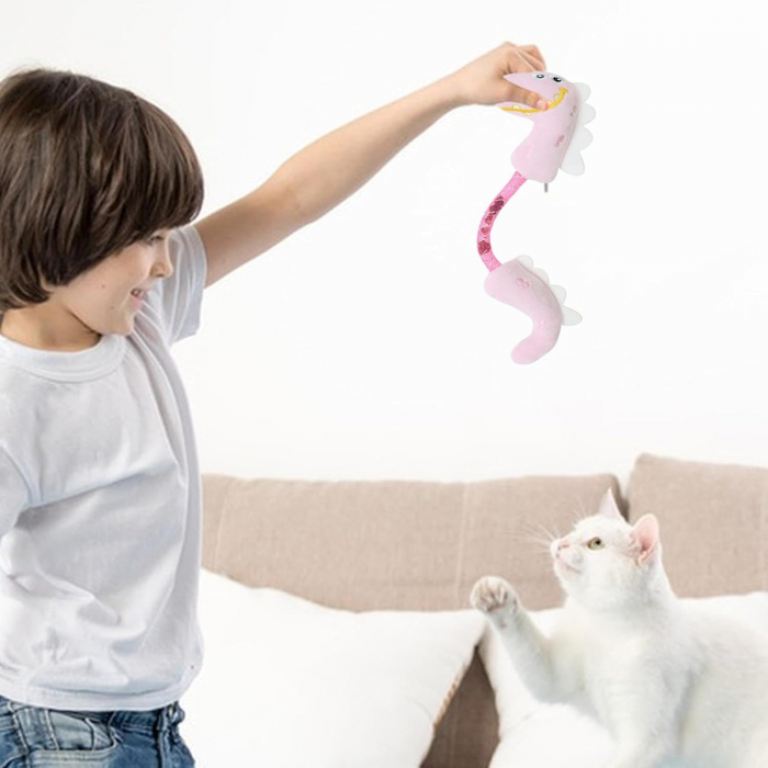 Cat Stick Toy Plush,Kitten Grinding Teeth Doll - Spring Dinosaur Soft Teething Toy, Bite-Resistant Plush Doll For Kitten To Medium Cat - Image 3