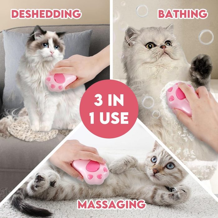 Steamy Dog Brush for Shedding, Bath, Grooming & Massage | Cat Steam Brush for Cats | Steam Pet Brush | Pet Supplies & Cat Grooming Supplies - Image 3