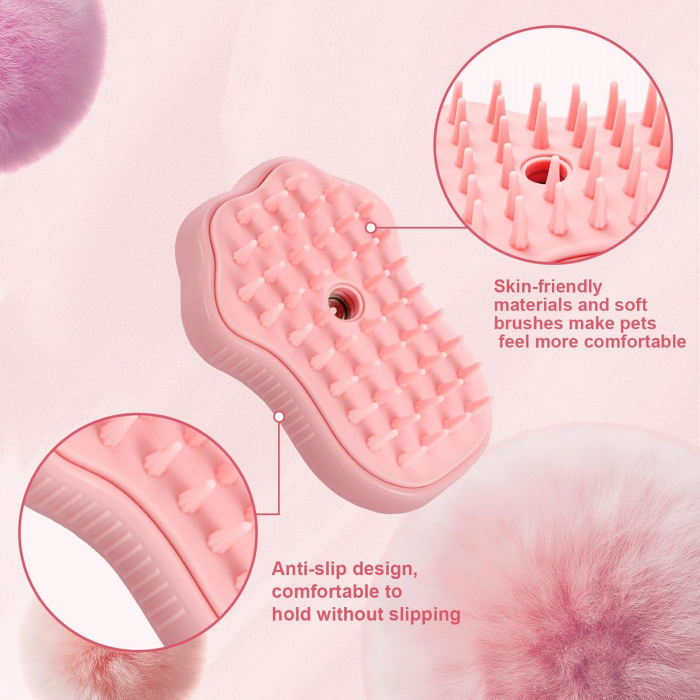 Steamy Dog Brush for Shedding, Bath, Grooming & Massage | Cat Steam Brush for Cats | Steam Pet Brush | Pet Supplies & Cat Grooming Supplies - Image 4