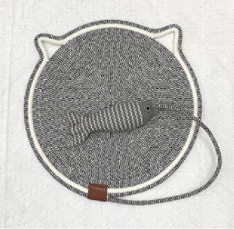 Cat Scratcher Mat Cat Scratch Pad with Fishy Ball Toy Protection Furniture Sofa Horizontal for Indoor Cats Couch Carpet Rug