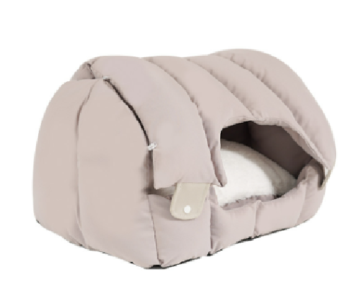 Covered Cat Bed, Nonslip Foldable Cat Bed, Breathable Cat House, Indoor Pet Tent Bed with Removable Cushion, Portable Weatherproof Cat House, Washable Pet Shelter, Winter Kitten Bed for Indoor Cats