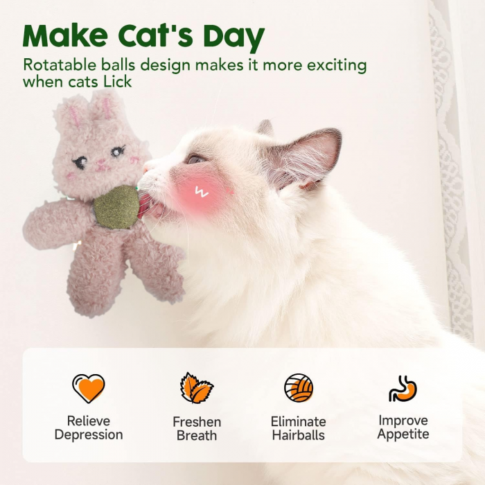 Cat Toys with Catnip Kitten Chew Bite Supplies Boredom Relief Fluffy Kitty Teeth Cleaning Chewing Cat Lovers Interactive Plush Gift - Image 3