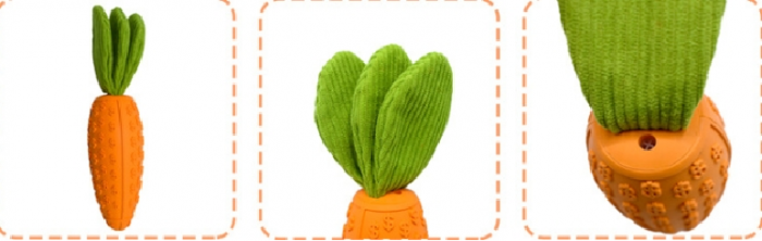 Squeaky Dog Chew Toys for Aggressive Chewers, Rubber Carrot Dog Toys, Interactive Tough Dog Toy,Funny Dog Teeth-Cleaning Toy for Puppy Small Medium Large Dogs - Image 3