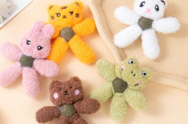 Cat Toys with Catnip Kitten Chew Bite Supplies Boredom Relief Fluffy Kitty Teeth Cleaning Chewing Cat Lovers Interactive Plush Gift
