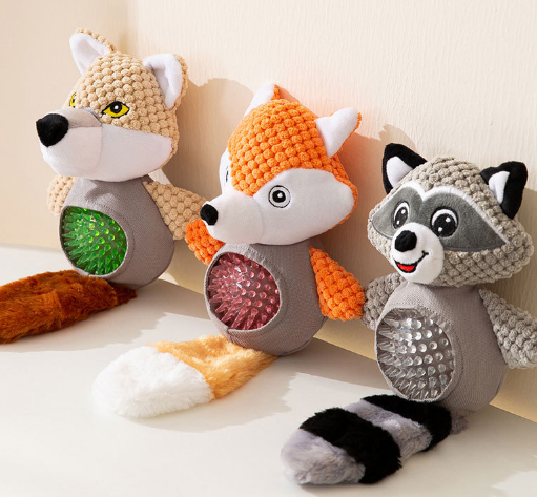 Dog Squeak Toys Plush Dog Toy with Rope, Tug of War Pull Interactive Dog Toys for Puppies, Small, Medium, Large Dogs, Puppy Chew Toys for Teething
