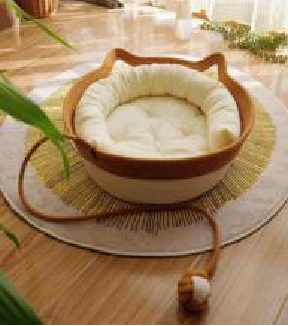 Rattan cat Bed Universal for All Seasons Woven cat Bed Teddy Dog ​​Bed pet mat Toy Ball cat Bed