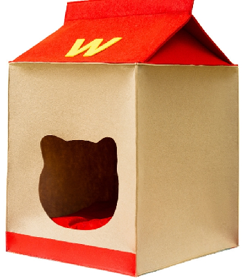 Felt Milk Carton Enclosed Cat House