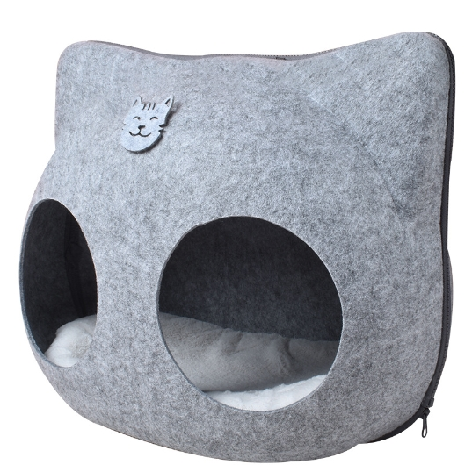 Cat Cave Bed Large, Felt Cat Bed Enclosed Cat Bed Washable for Indoor Kittens or Small Dogs