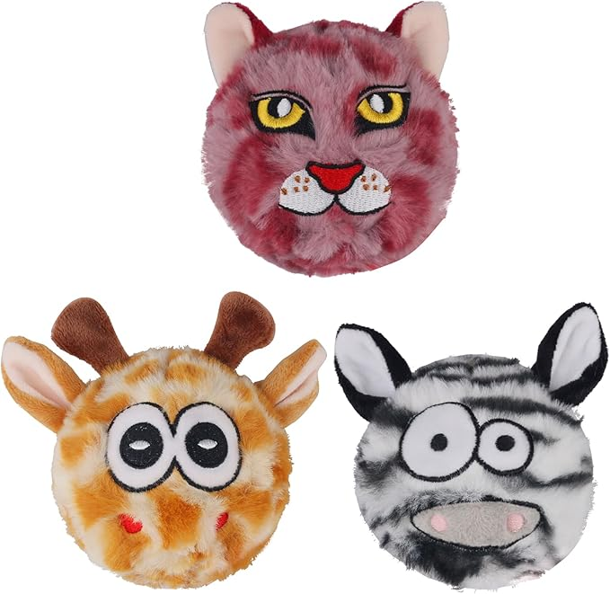 3Pack Squeaky Dog Balls,2 in1 Funny Puppy Ball Toys