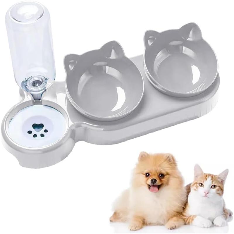 3-In-1 Cat Food and Water Bowl Set