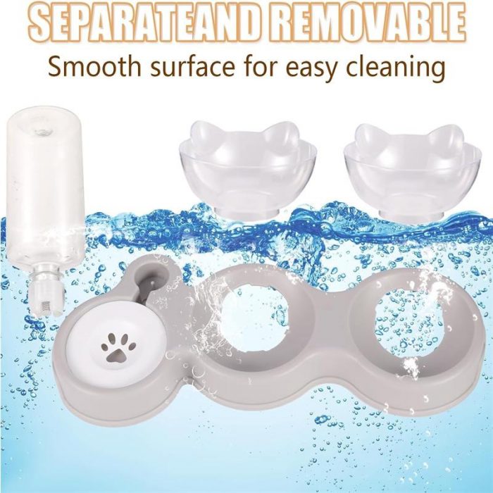3-In-1 Cat Food and Water Bowl Set - Image 2