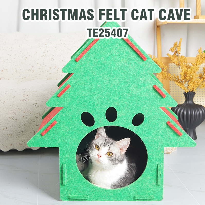 Christmas Felt Cat Cave