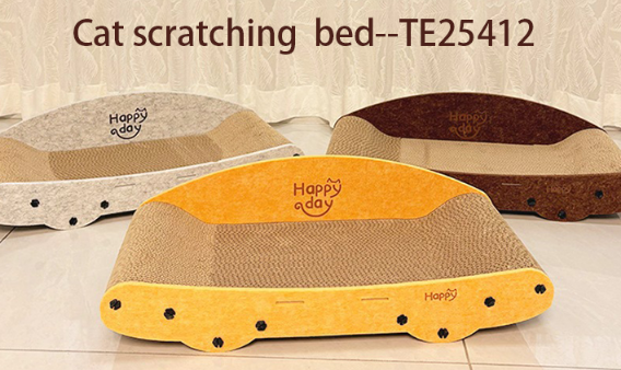 Cat scratching bed