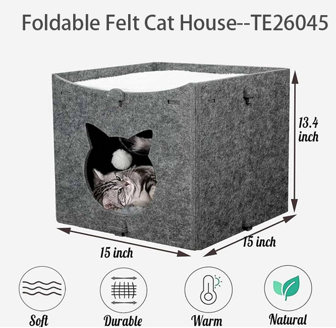 Foldable Felt Cat House