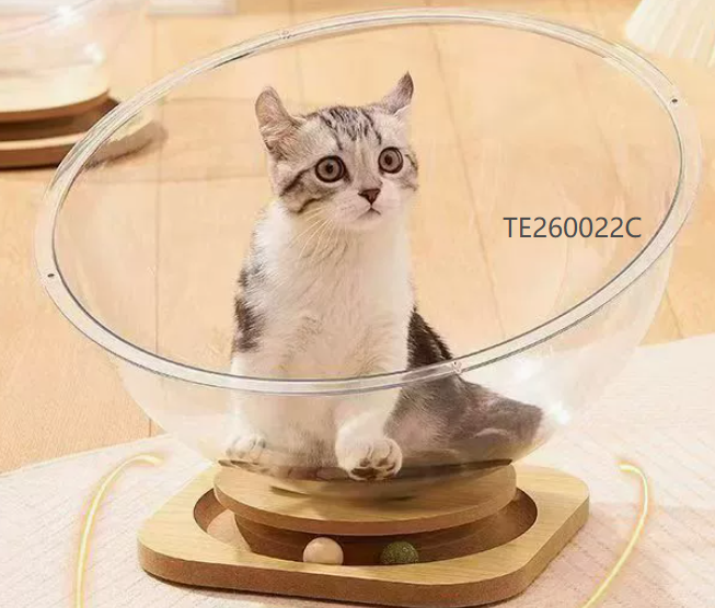 Space capsule cat bed