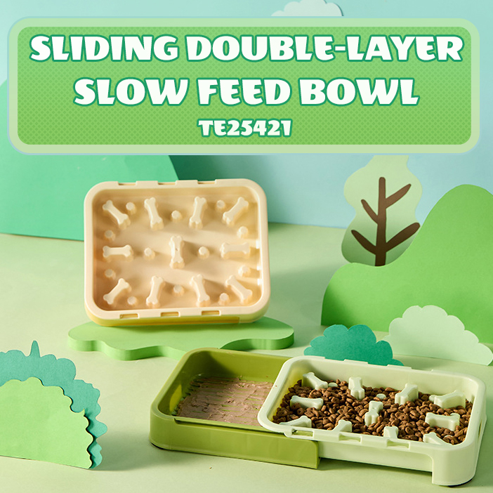 Sliding Double-Layer Slow Feed Bowl