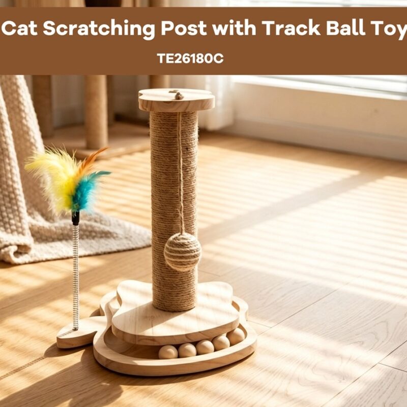 Cat Scratching Post with Track Ball Toy