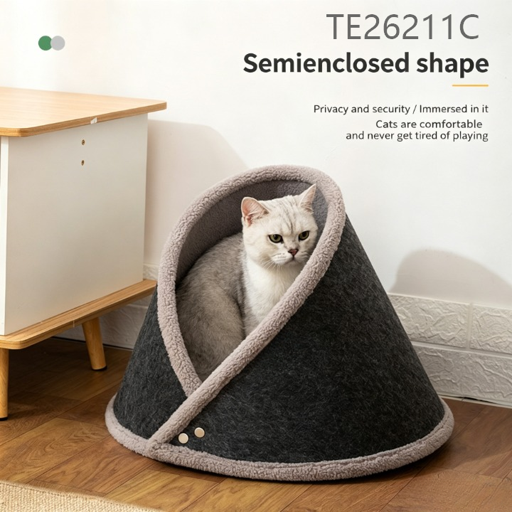Felt Pet Cave with Removable Cushion